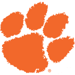 A clemson tiger paw print is shown in orange.