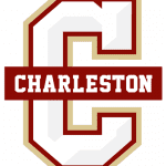 A large red and white letter c with the word charleston underneath it.