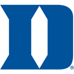 A blue and white logo of the duke university.